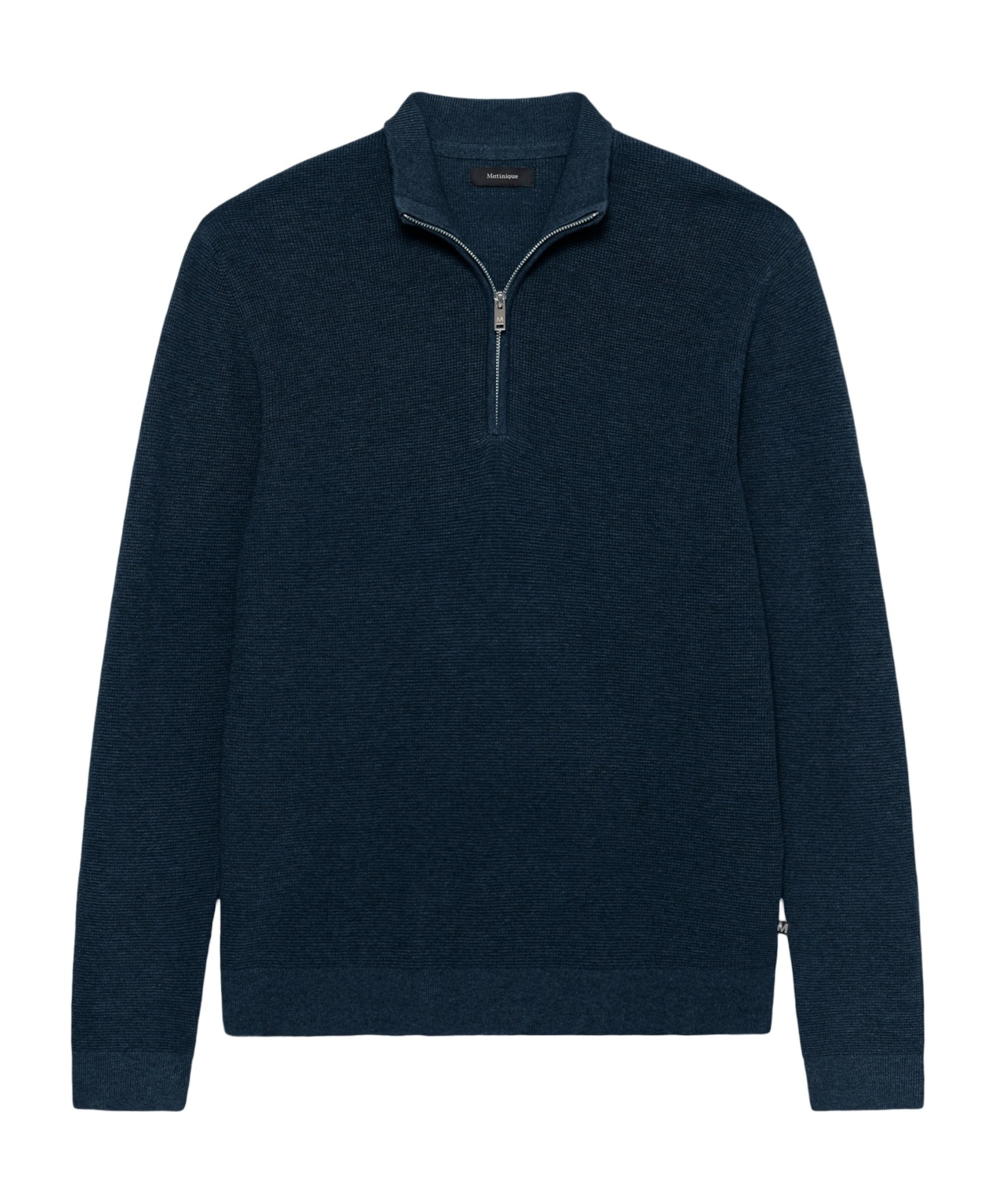 Heren trui met rits blauw
