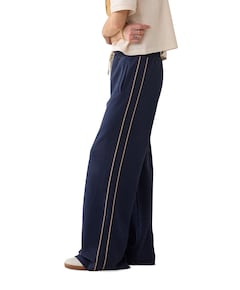 Trouser Pinstripe scuba dames broek blauw
