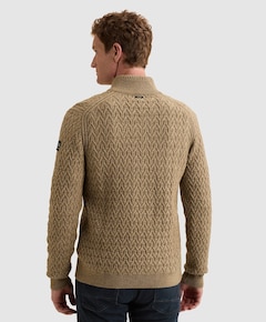 Heren trui met rits beige