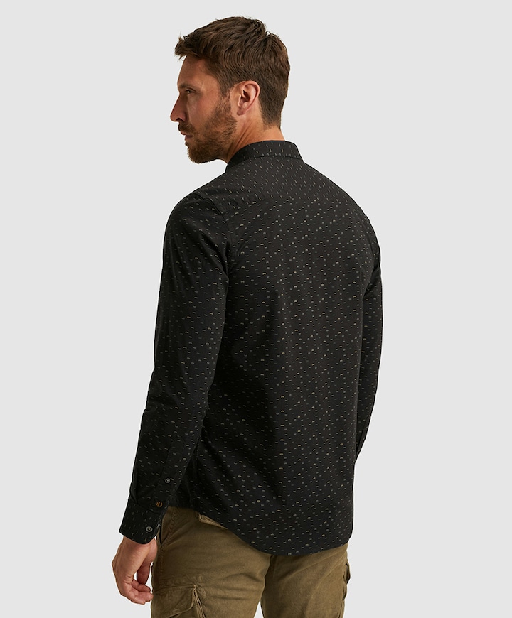 Heren overhemd lange mouw zwart