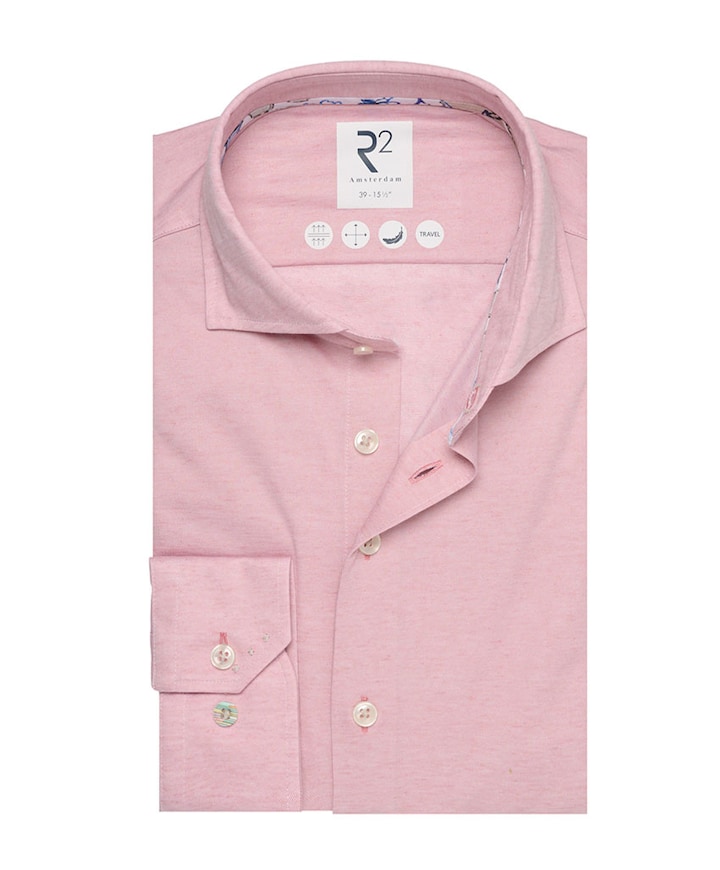 Heren overhemd lange mouw rood