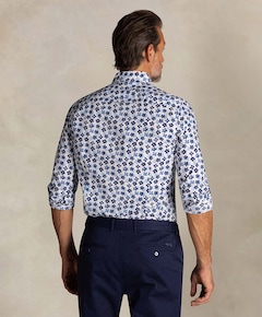 Heren overhemd lange mouw blauw