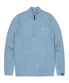 Heren trui met rits blauw