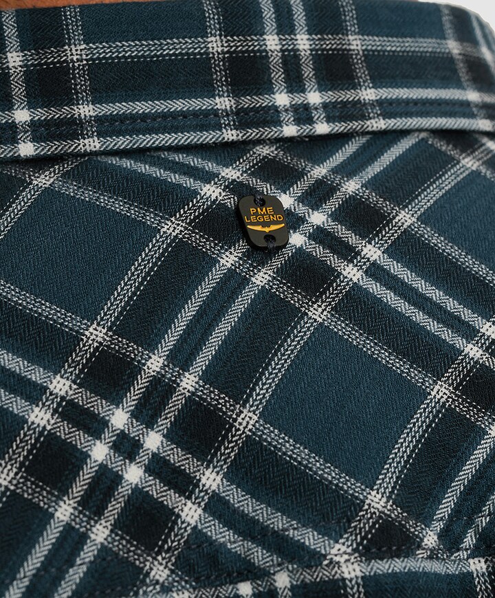 Heren overhemd lange mouw blauw