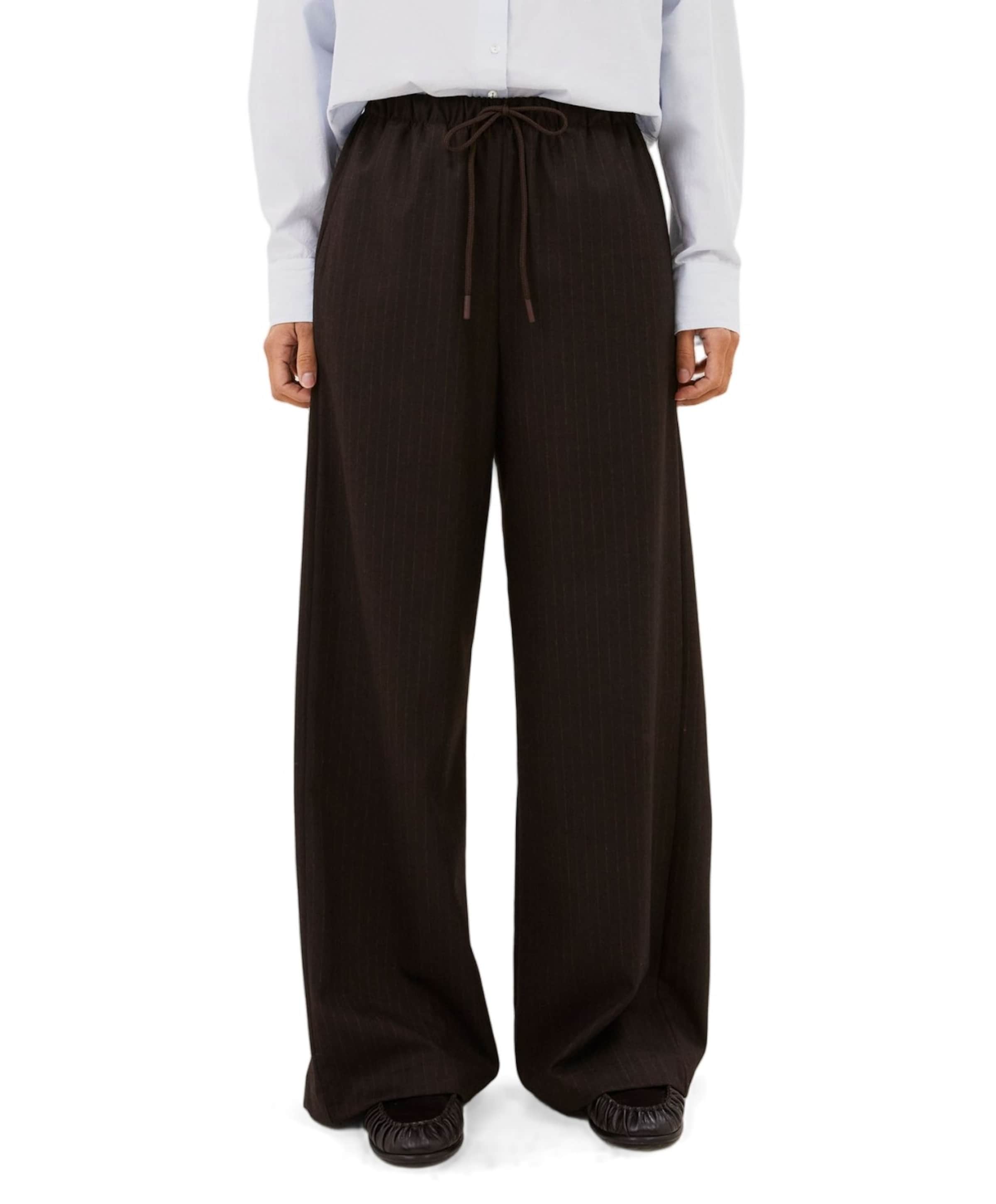pelle pinstripe dames broek bruin