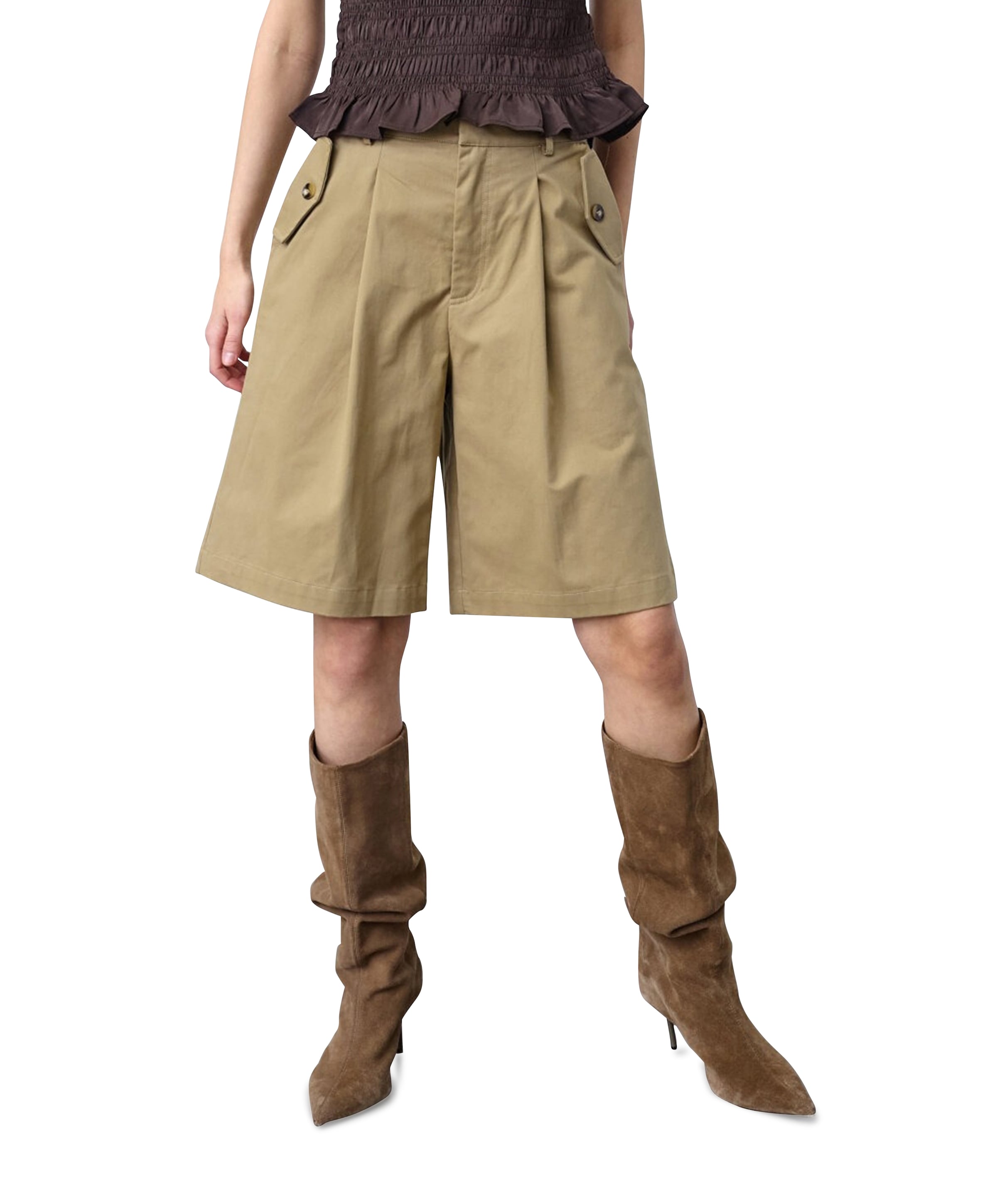 EDITH-SHO dames korte broek beige