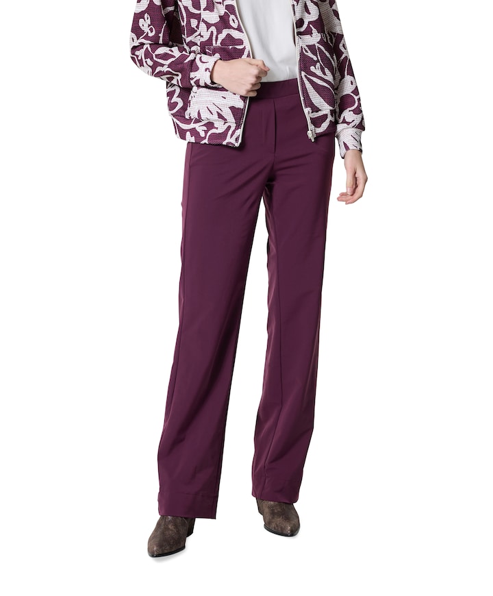 Wide leg travel broek bordeaux