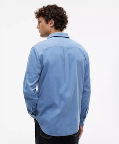 Heren overhemd lange mouw blauw