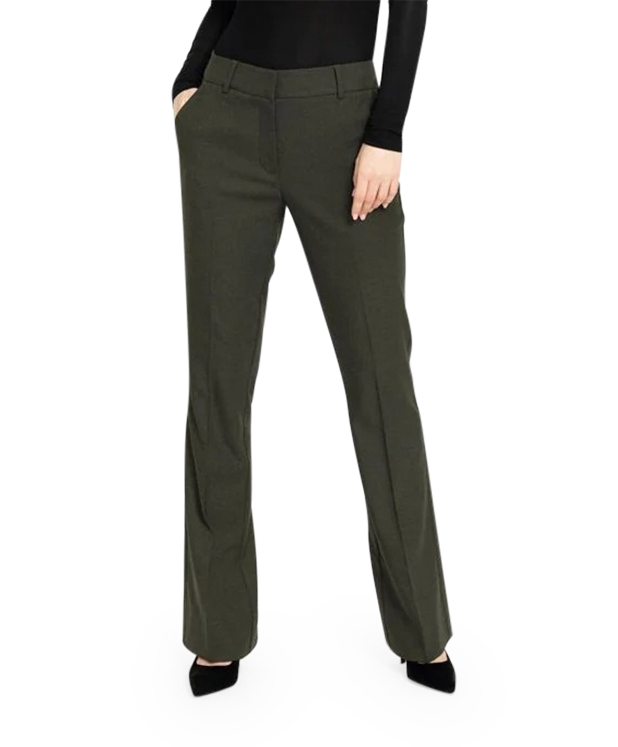 CLARAFV 438 DARK GREEN MELANGE dames pantalon groen
