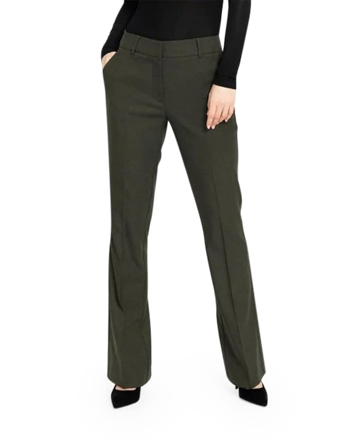 CLARAFV 438 DARK GREEN MELANGE dames pantalon groen