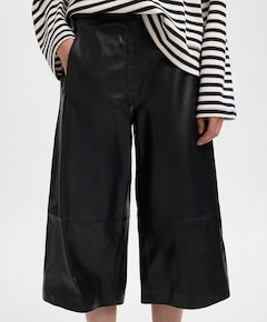 SLFGIGI HW LEATHER dames broek zwart