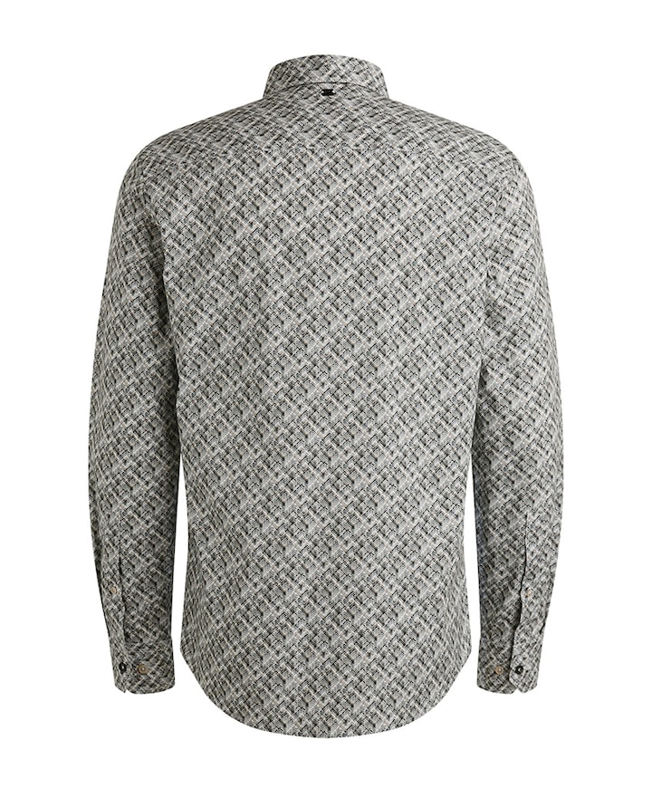 Heren overhemd lange mouw grijs