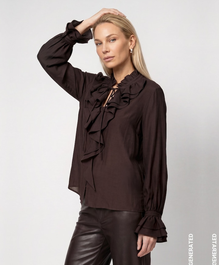 Dames blouse bruin