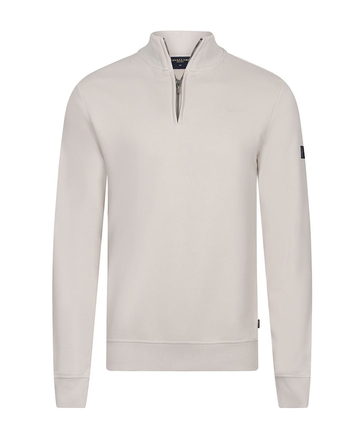 Heren trui met rits beige