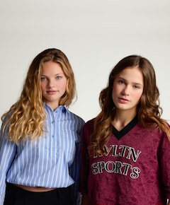 Meisjes blouse lange mouw blauw