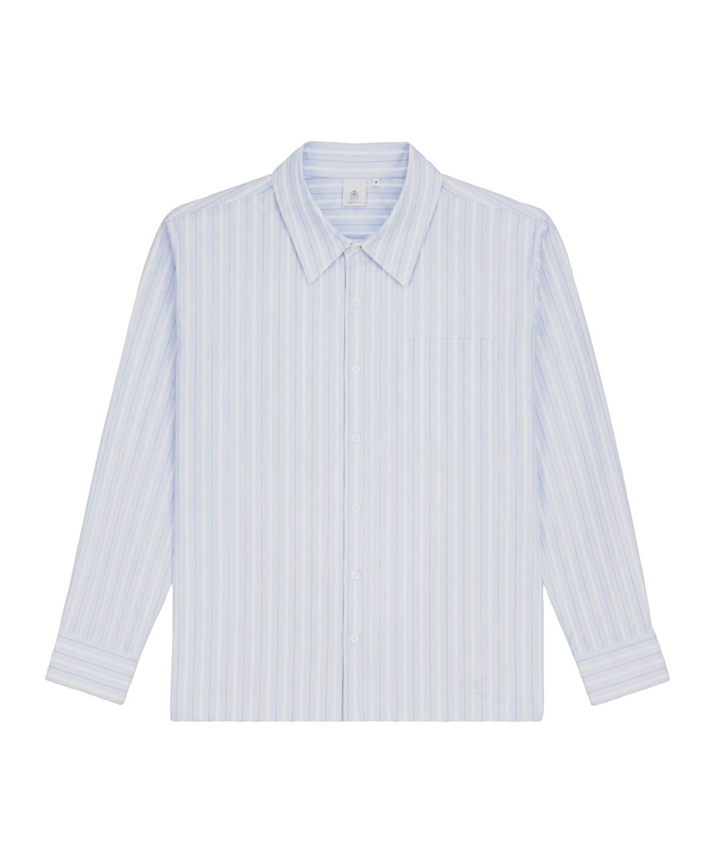 Heren overhemd lange mouw blauw