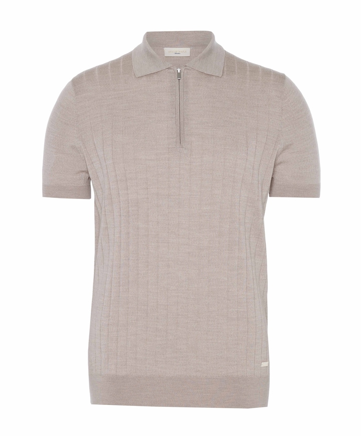 Heren polo beige