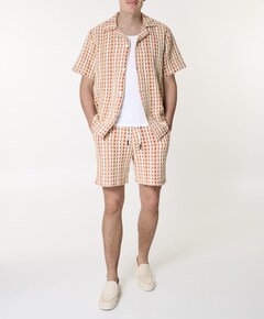 Heren overhemd korte mouw rood