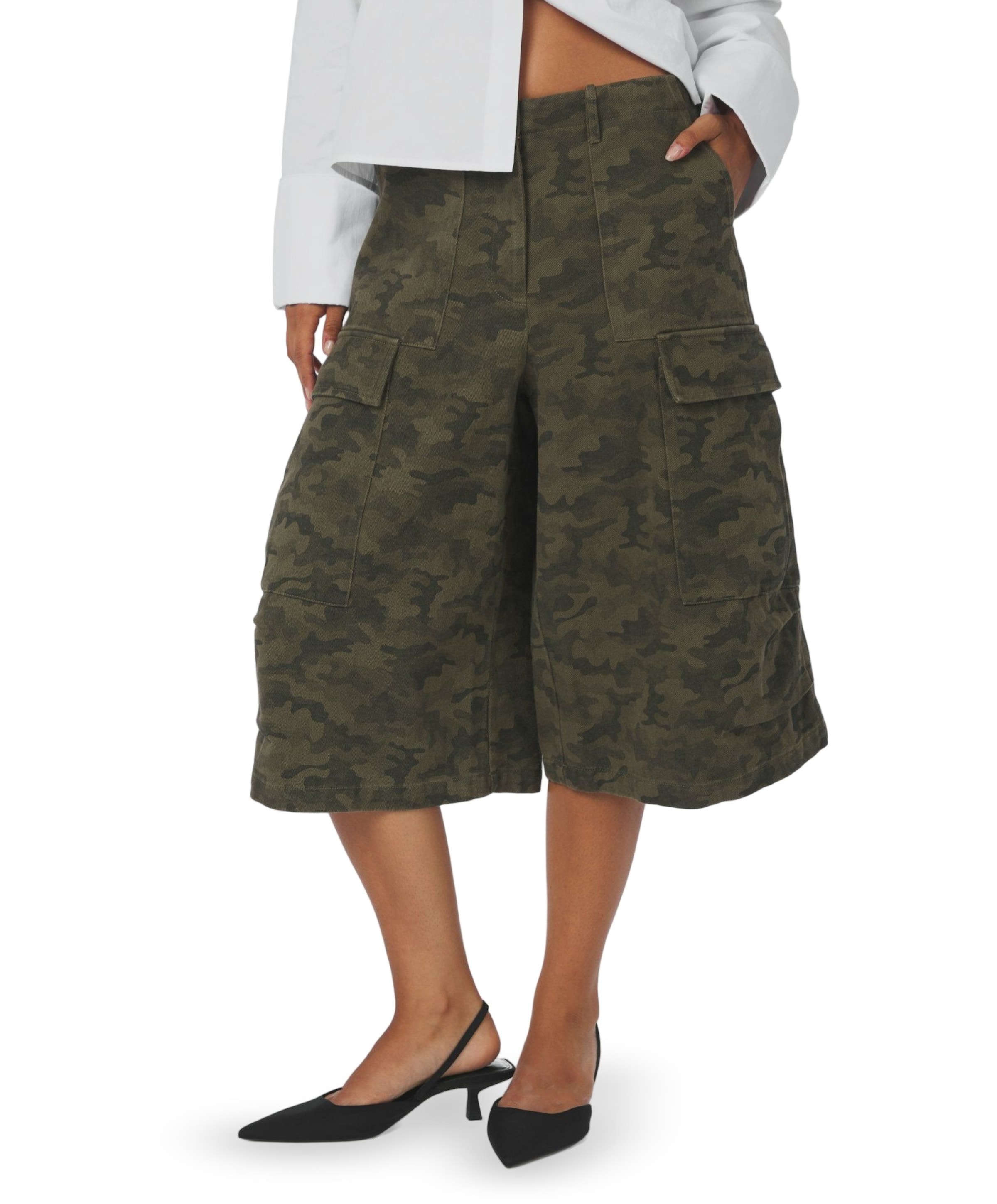 Islana Camou dames korte broek groen