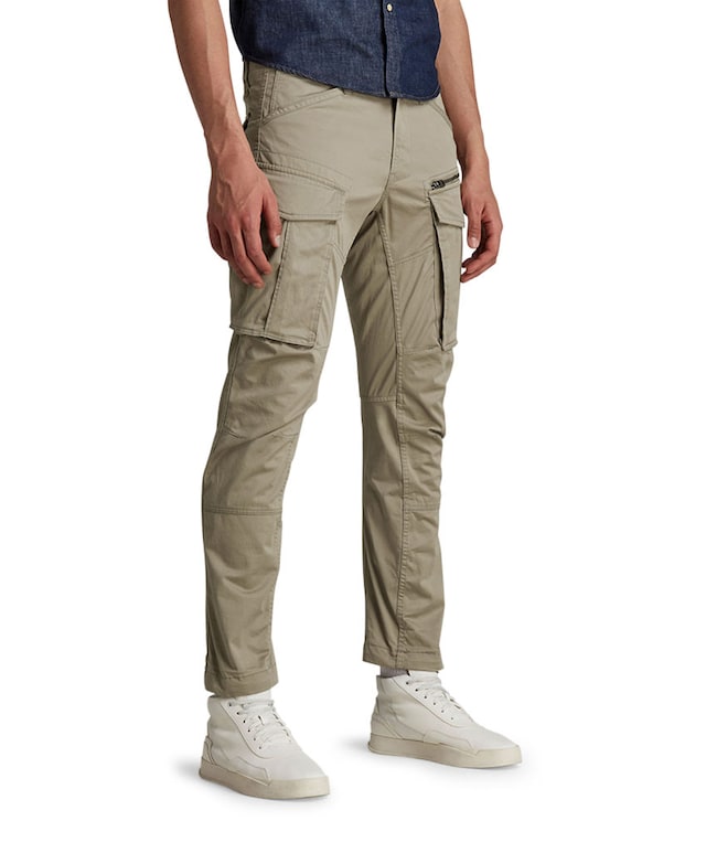 Rovic zip 3d regular tapered pantalon beige