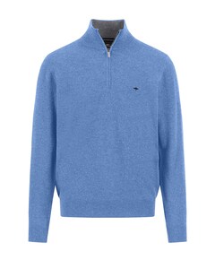 Heren trui met rits blauw