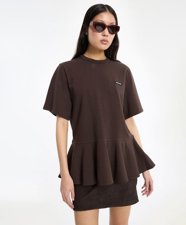 Dames T-shirt bruin