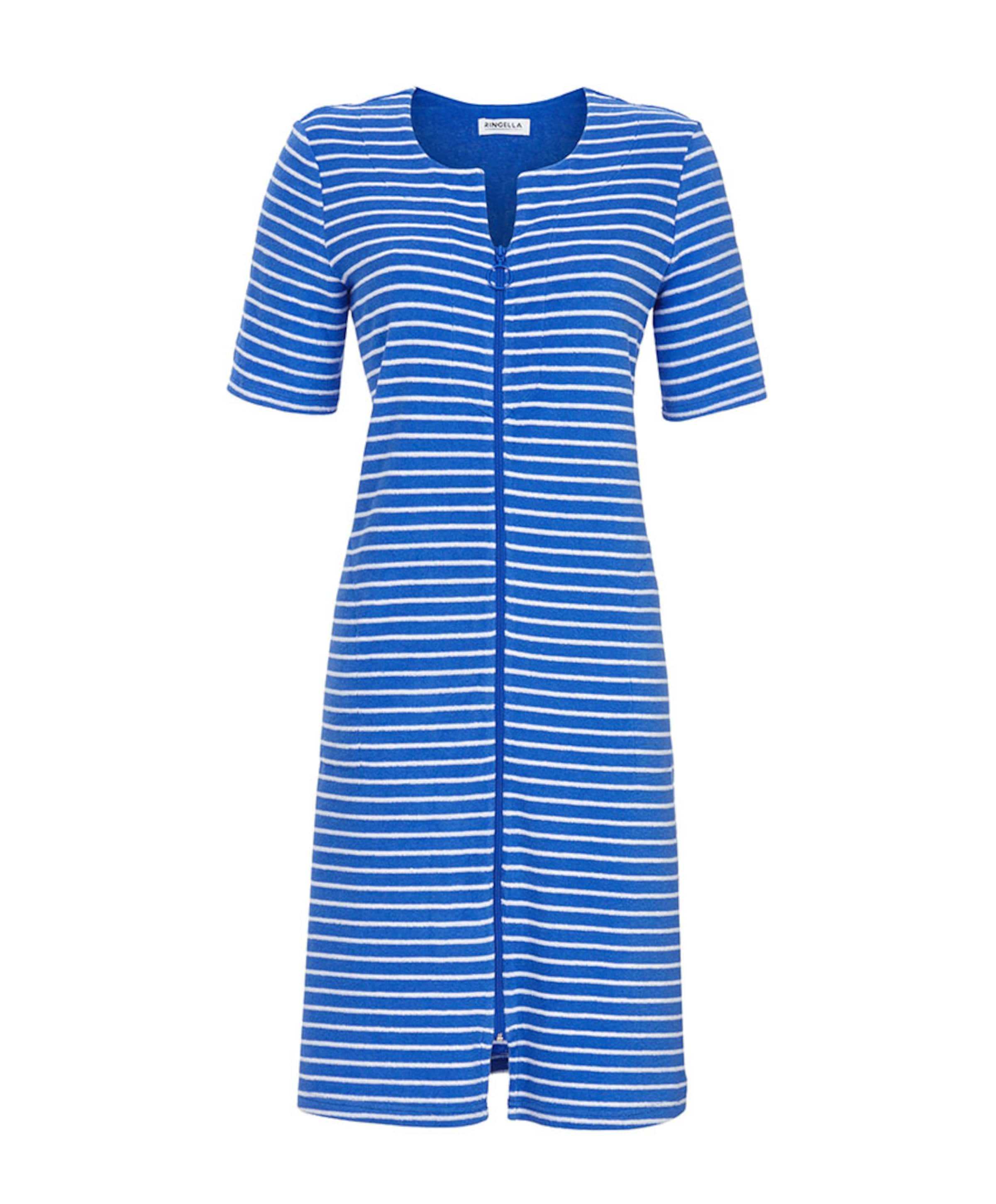 Dames ochtendjas blauw