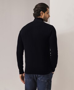 Heren trui met rits blauw