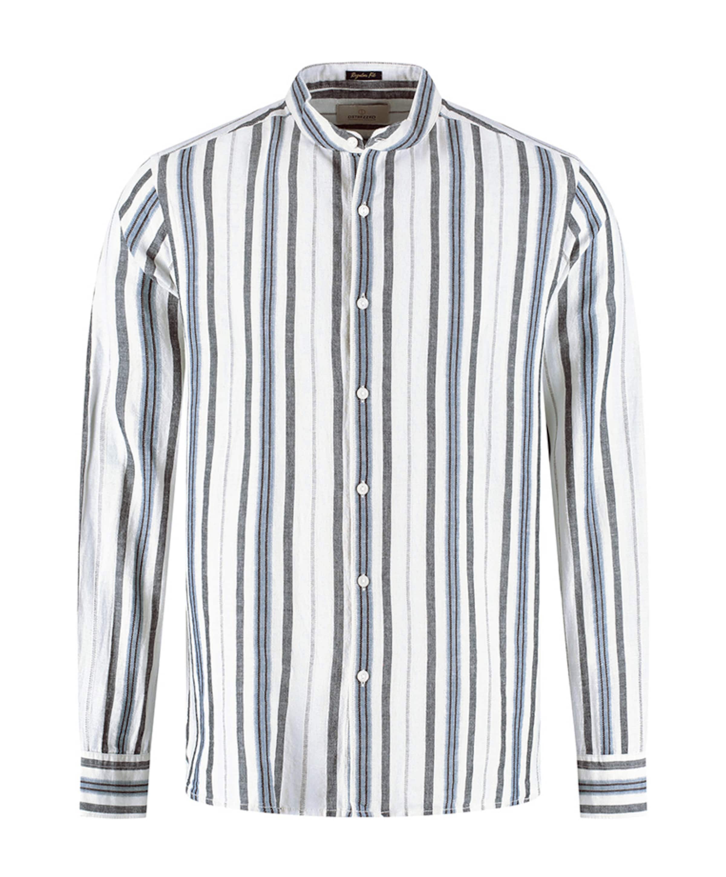 Heren overhemd lange mouw blauw