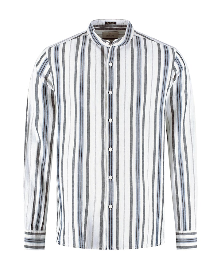 Heren overhemd lange mouw blauw