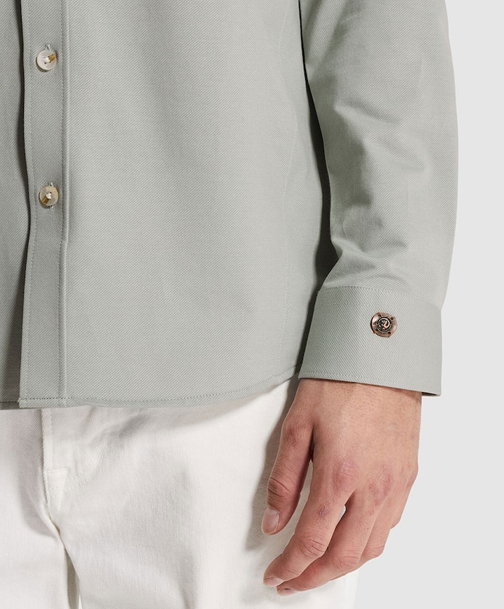 Heren overhemd lange mouw groen