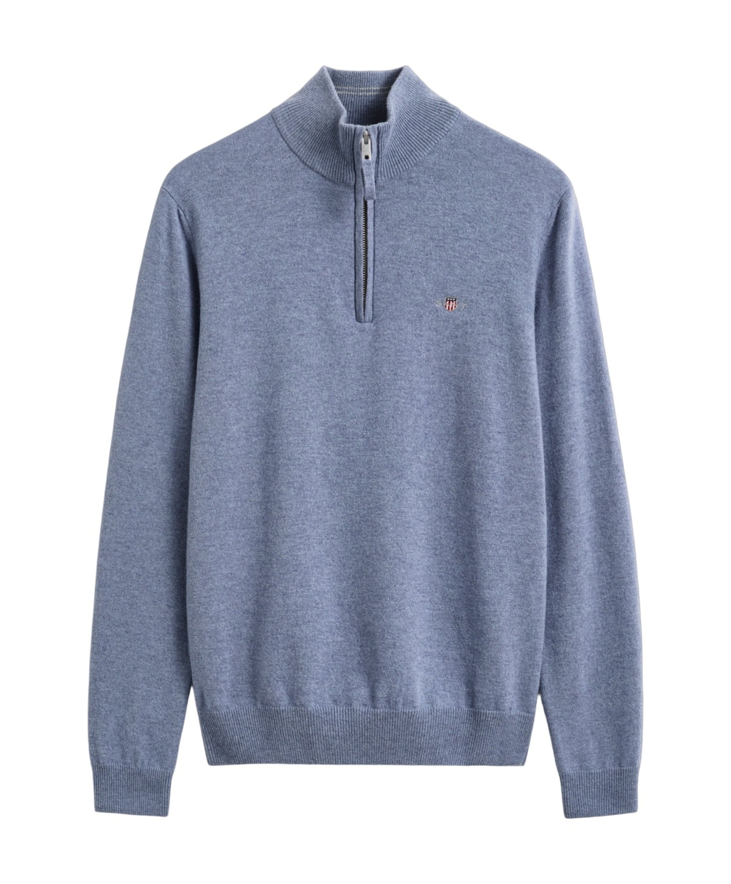 Heren trui met rits blauw