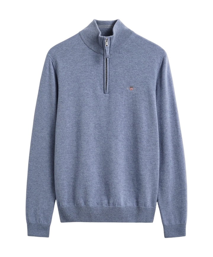 Heren trui met rits blauw