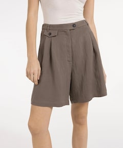Woven longer length bermuda sh dames korte broek bruin