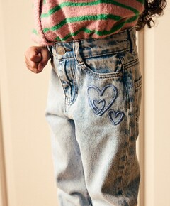 Denim Mom Fit Heart meisjes jeans blauw