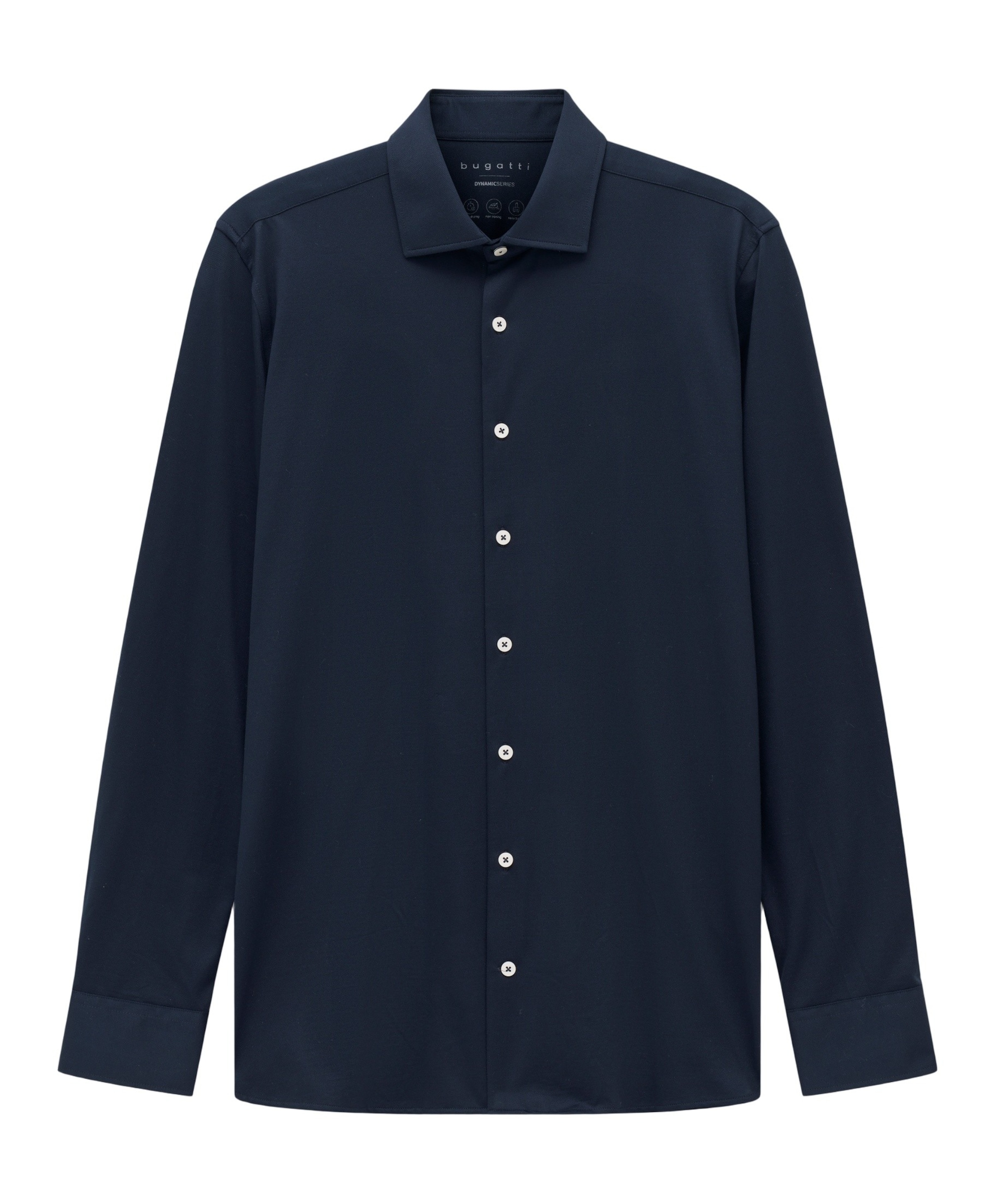 Heren overhemd lange mouw blauw
