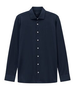 Heren overhemd lange mouw blauw