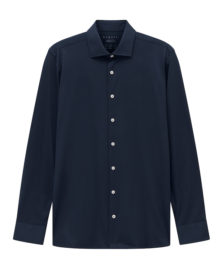 Heren overhemd lange mouw blauw