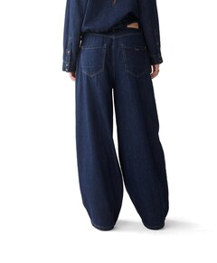 Balloon shape leg Light Cotton twill dames broek blauw
