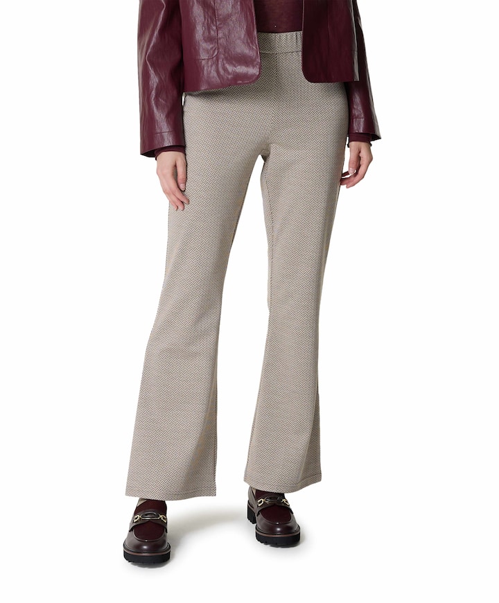Flaired dames broek beige