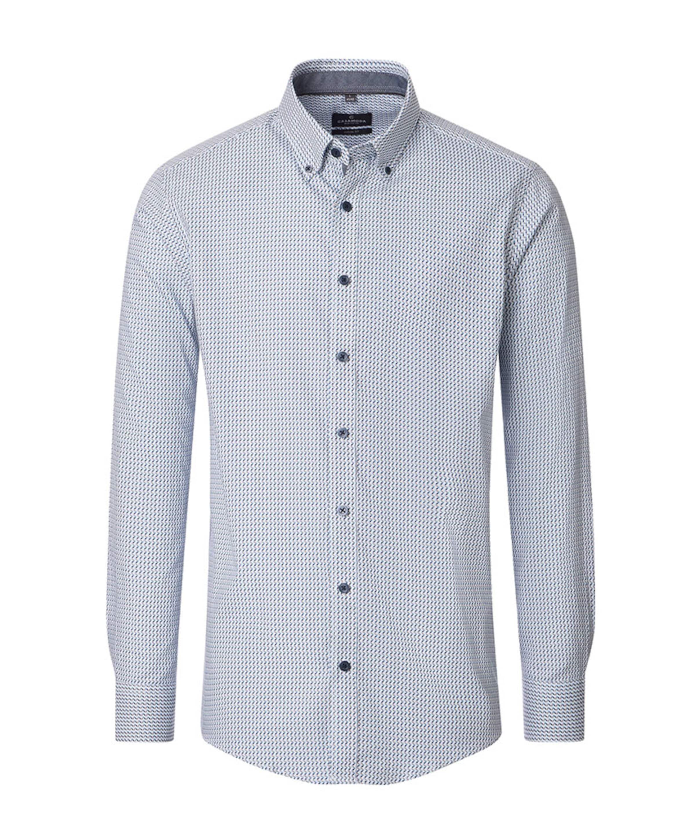 Heren overhemd lange mouw blauw