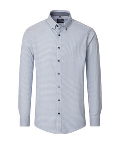 Heren overhemd lange mouw blauw