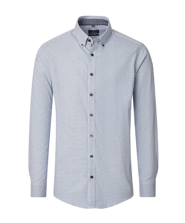 Heren overhemd lange mouw blauw