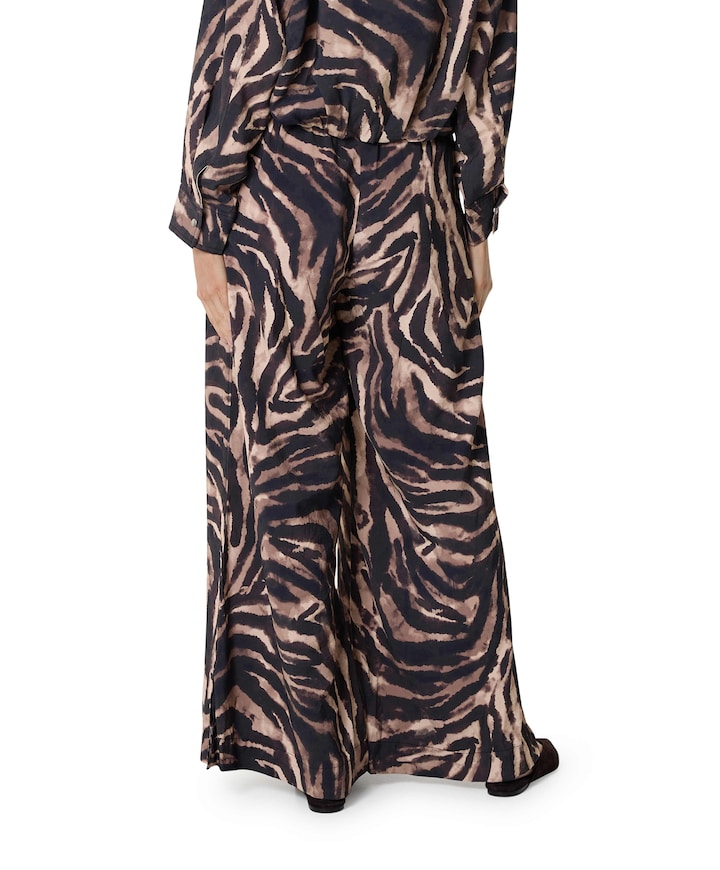 Regular length wide leg dames broek bruin