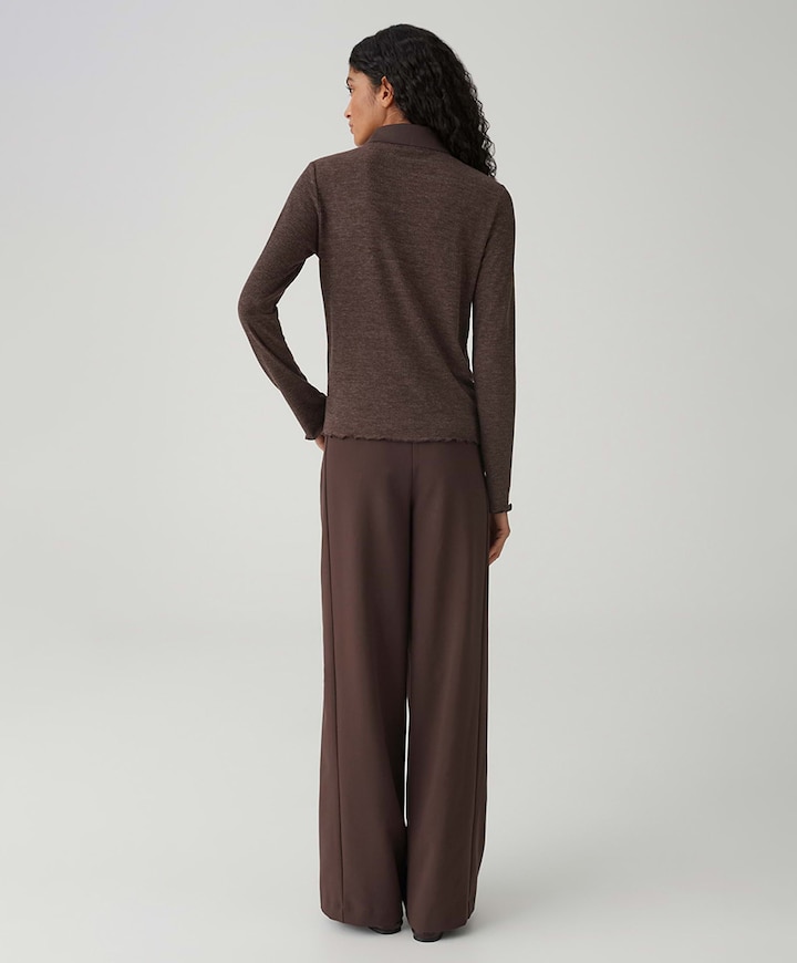 Dames longsleeve bruin