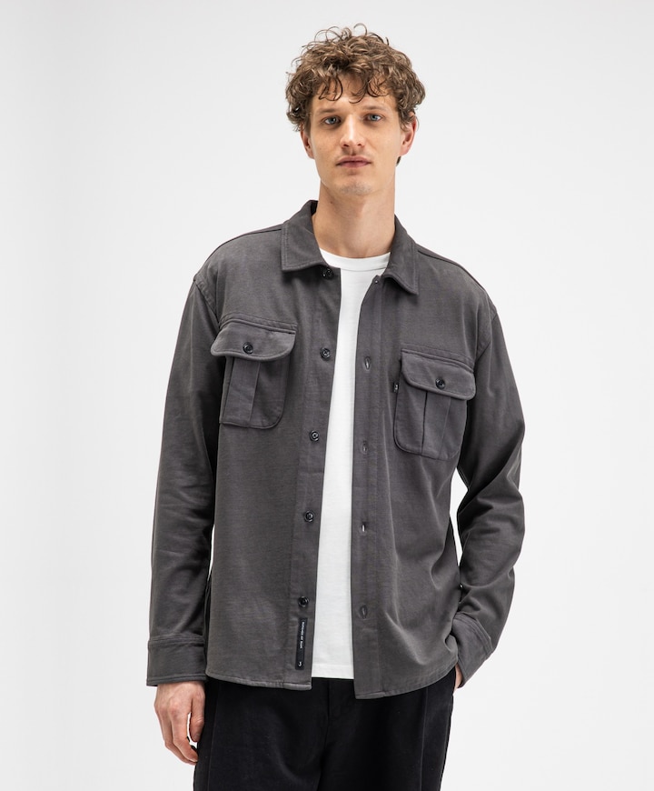 Heren overshirt grijs