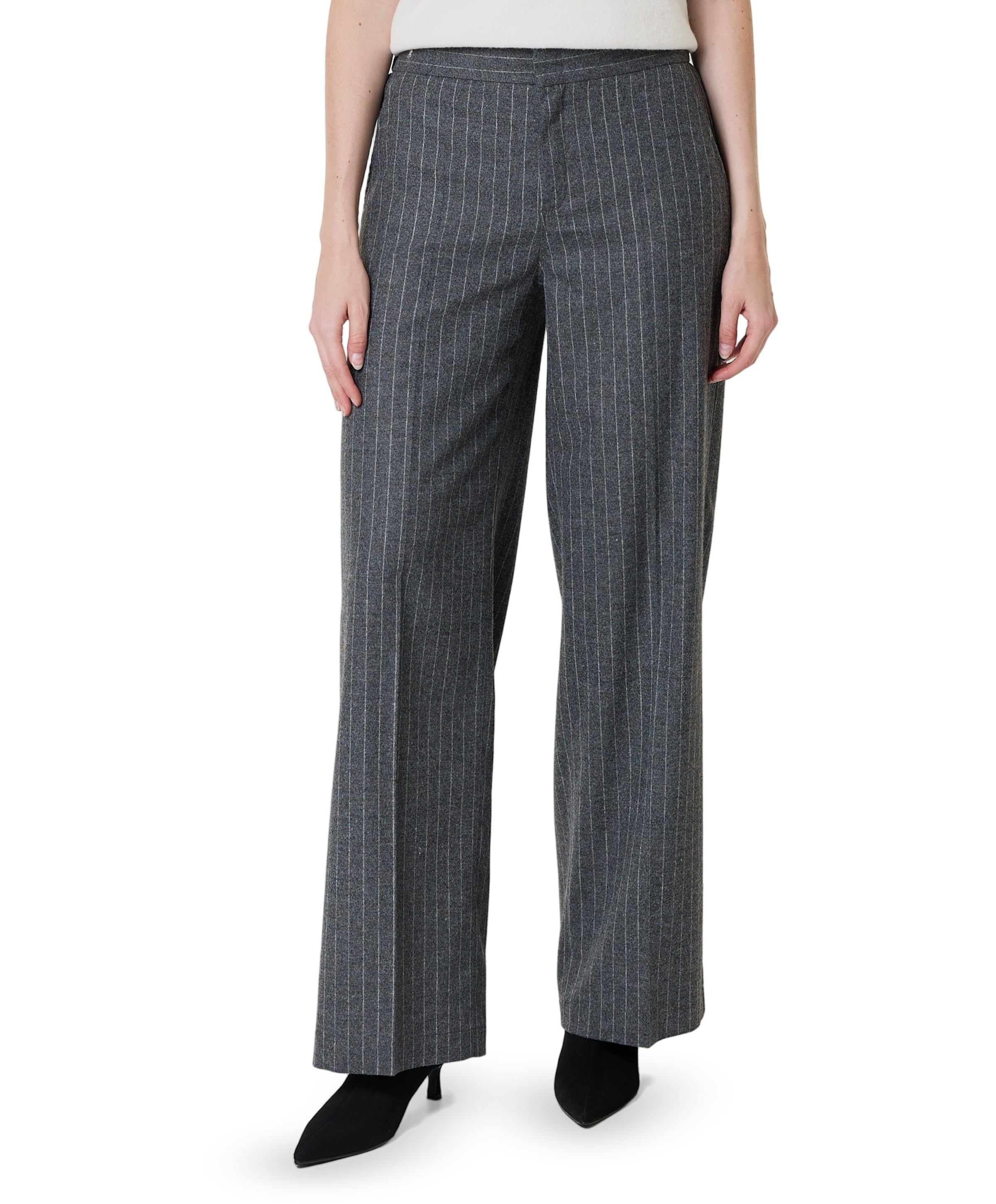 Mara Wide Leg Casual dames broek grijs