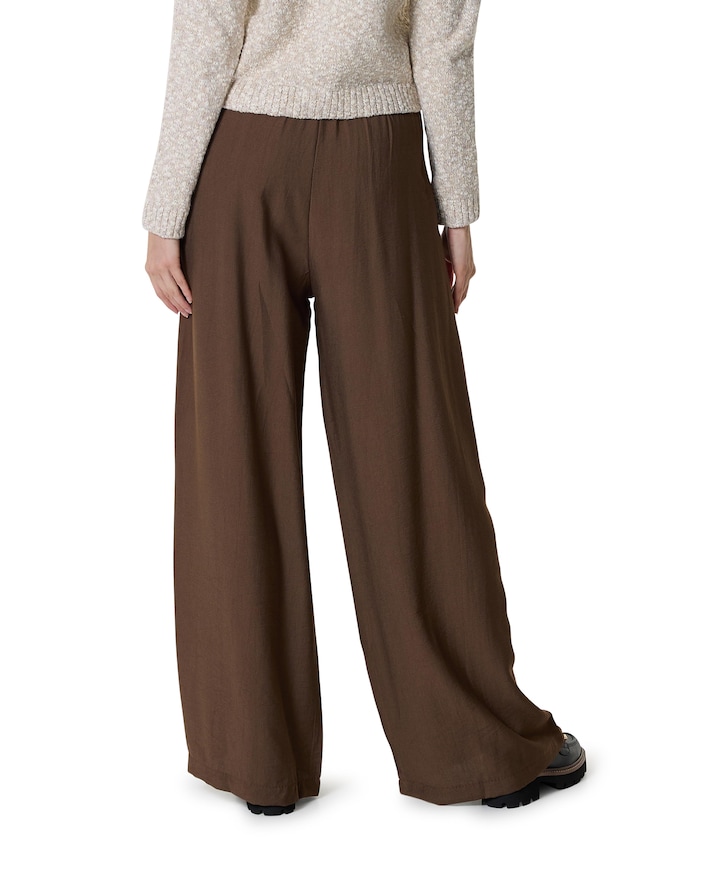 Uni wide leg broek bruin