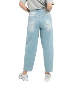 Barrel met wassing dames jeans blauw
