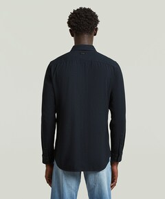 Heren overhemd lange mouw blauw